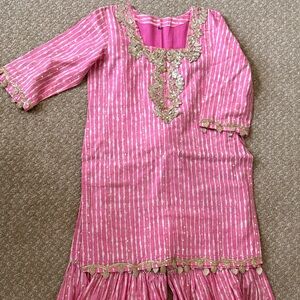 Pink and Gold Embroidered Indian dress